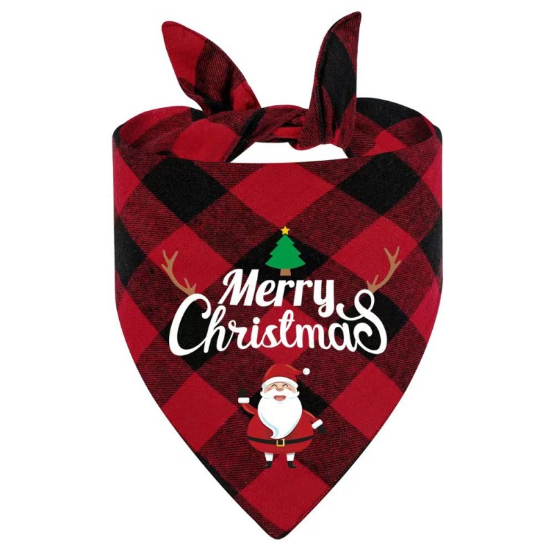 Pet Bandana Factory - OEM Christmas Plaid Printed Scarf