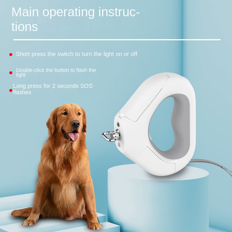 Dog Walking Leash Factory - OEM Multi-Function Retractable LED