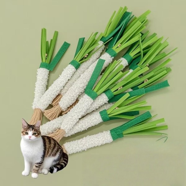 猫咬胶玩具供应商-毛毡仿真葱逗猫