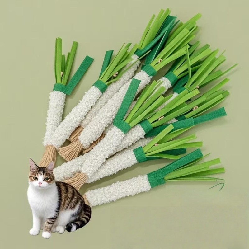 Cat Chewing Toy Supplier - Felt Simulated Scallion Teasing