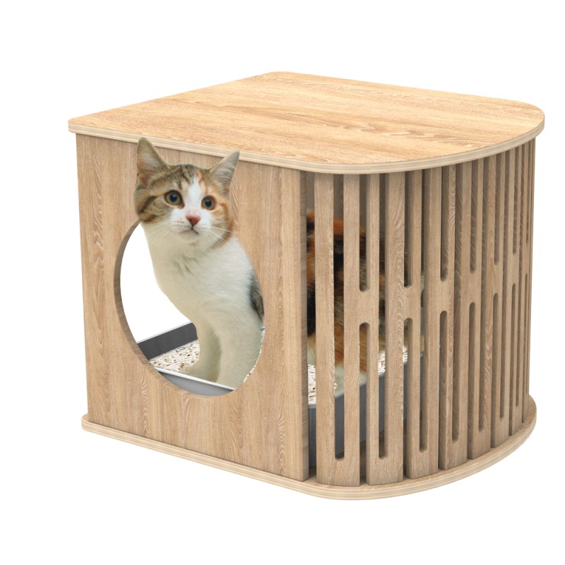Cat Litter Box Factory - Closed Nest Green Plant Design