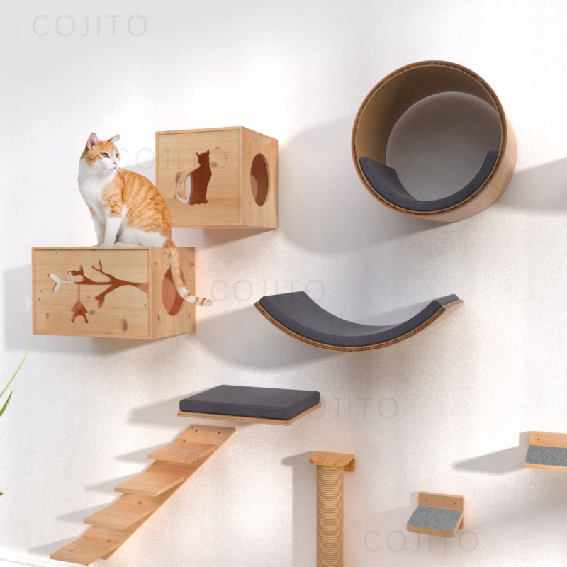 Cat Wall Shelves Factory - Wood Tree Hammock Platform