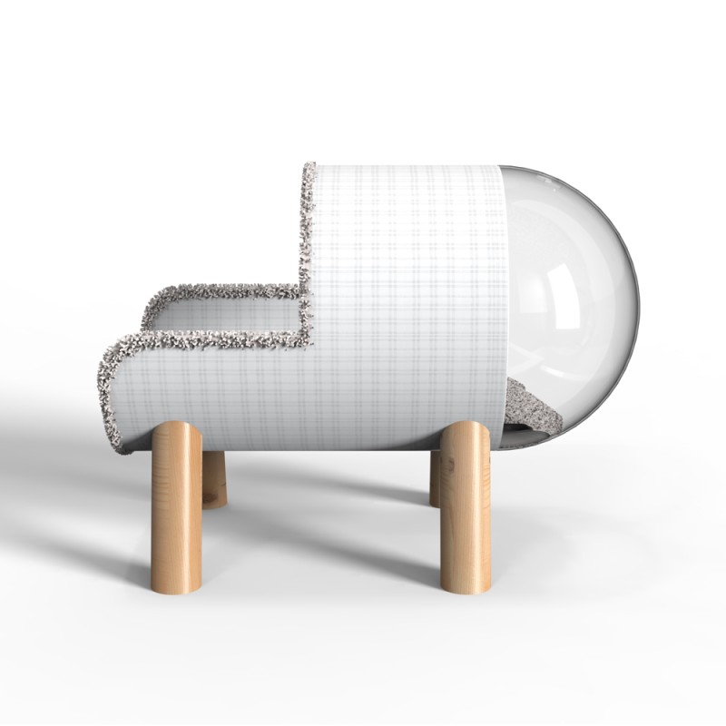 Cat Cave Factory - Space Capsule Elevated Wooden Legs