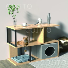 Cat Litter Box Supplier - Oversized Semi-Enclosed Solid Wood