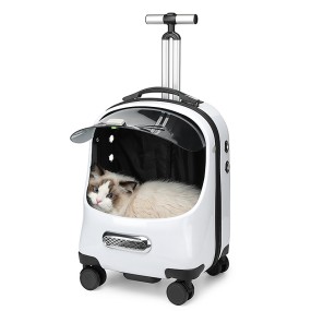 Pet Trolley Case Supplier - Wheeled Breathable Cat Dog