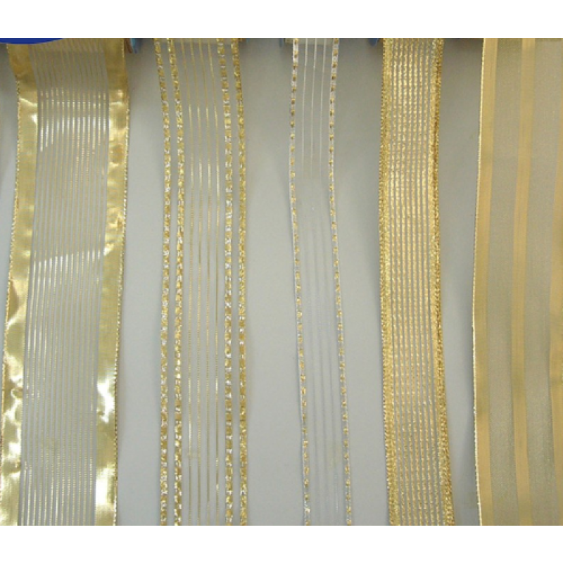 Organza Ribbon Manufacturer - Gold Glitter Metallic Sheer