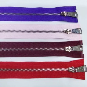 Metal Zipper Manufacturer - Custom Length No.5 Silver Tooth Open-End