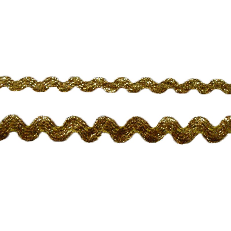 Zigzag Ribbon Trimming Manufacturer - Gold Twinkle Rick Rack Lace