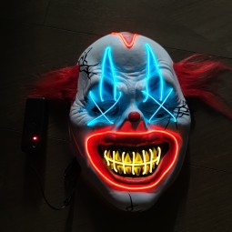 EL线面具厂家-嘉年华派对狂欢小丑发光