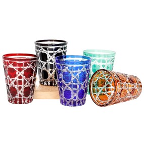 Whiskey Glass Supplier - Bohemian Gem Pattern Engraved Cocktail