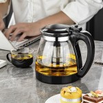 玻璃茶壶厂家-透明散叶滤网耐热