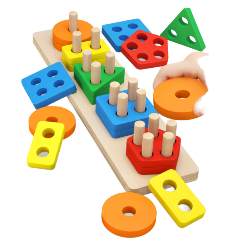 Montessori Tower Manufacturer - Rainbow Rotating Stacking Infant