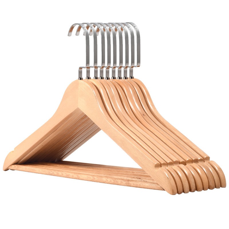 Wooden Hangers Supplier - 10-Piece Notched Non-Slip Design