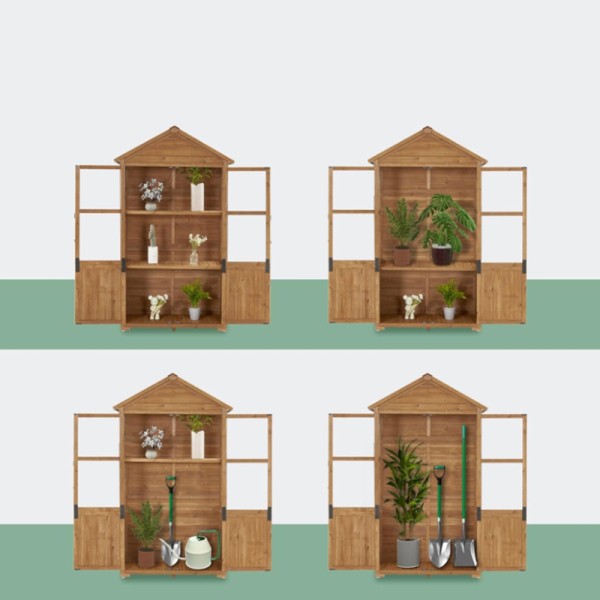 小型花园屋供应商-木制室内植物配件通风