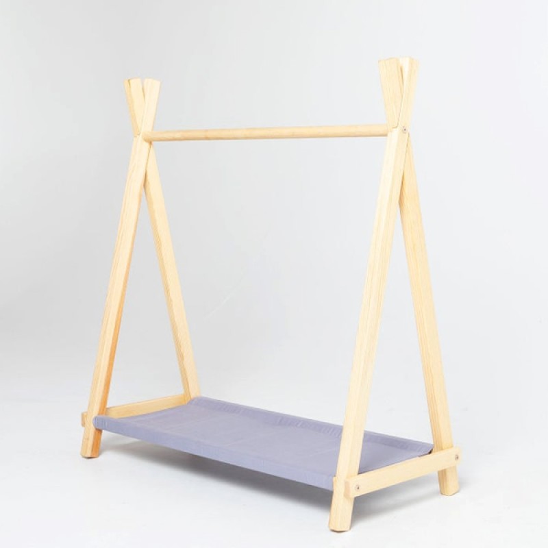 Nursery Storage Rack Supplier - Dress up Station Fabric Shelf Pine Wood