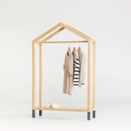 木制衣架供应商-实木儿童服装展示架