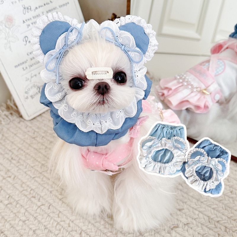 Pet Headgear Factory - OEM Anti-dirty Lace Trim Bichon