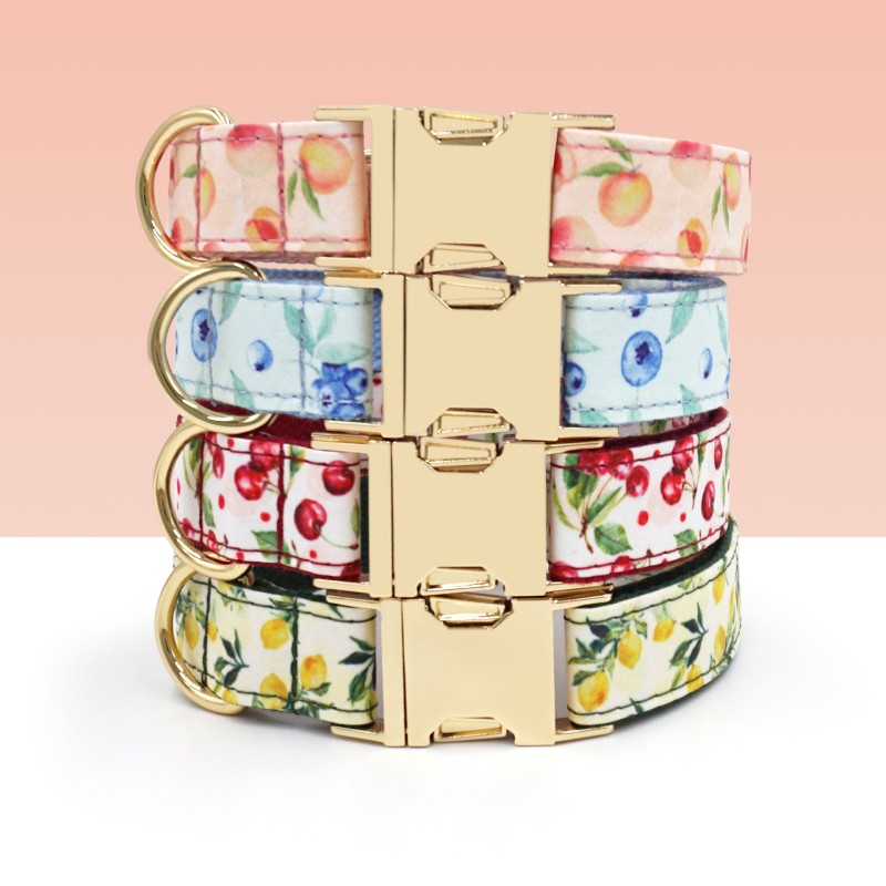 Dog Collar Manufacturer - OEM Fruit Pattern Blueberry Bowtie