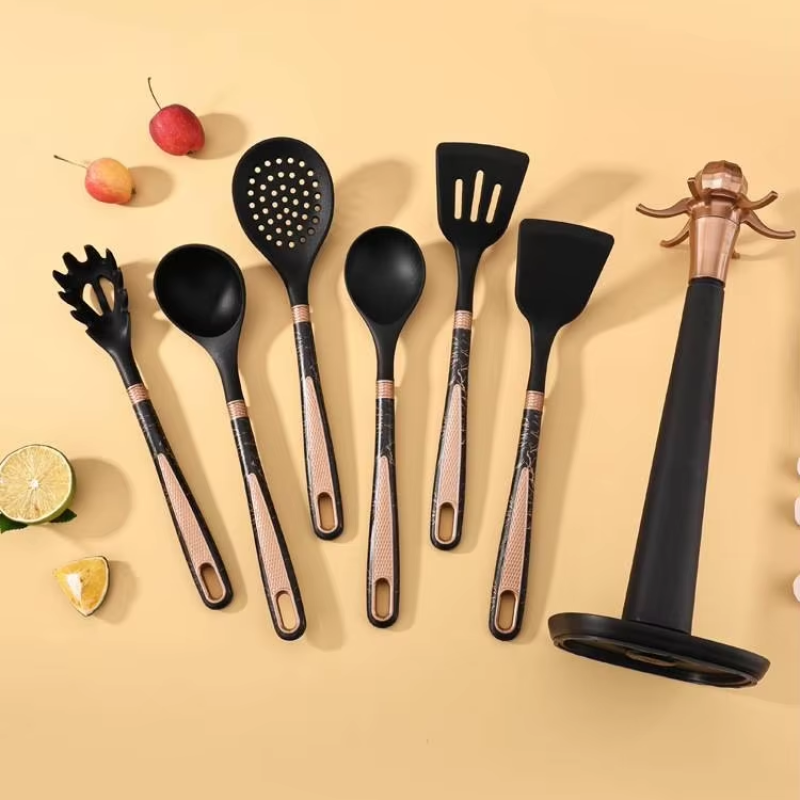 Cooking Utensils Set Supplier - Rotating Storage Rack Non-Stick Spatula