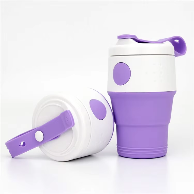 Travel Drinking Cup Factory - 350ML Foldable Silicone Hiking Water Straw