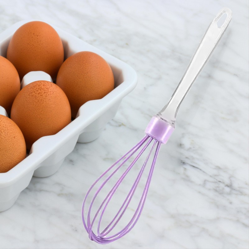 Silicone Whisk Supplier - Transparent Handle Egg Beater Blender Stirrer