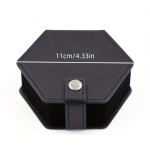骰子储物盒厂家-多面体皮革六角礼品盒整理器