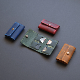 Camera Card Bag Supplier - Personalized 4 Slots Leather SIM SD Wallet