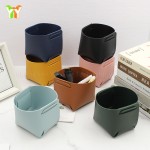 铅笔容器供应商-皮革笔筒化妆刷整理盒