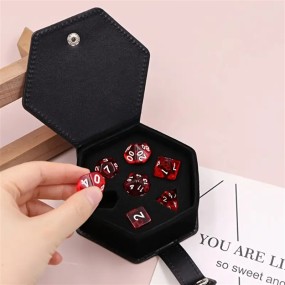 Dice Storage Box Factory - Polyhedral Leather Hexagon Gift Box Organizer