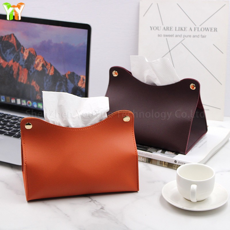 Tissue Box Holder Supplier - Modern PU Leather Home Decorative Car Cover