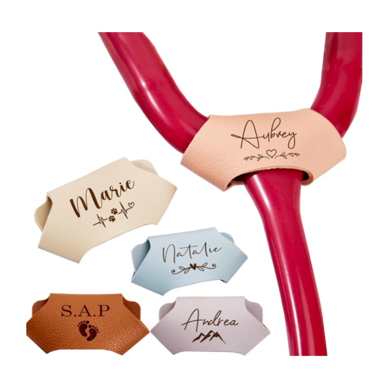 Stethoscope Tag Supplier - Personalized Faux Leather Nursing Charms ID