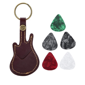 Guitar Picks Holder Factory - Guitar Shaped PU Leather Plectrum Case