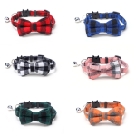 Pet Collar Factory - Sweet Lovely Cotton Bowknot Adjustable Anti-lost Checkered