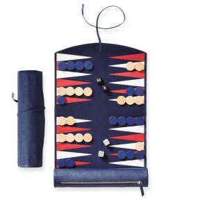 Backgammon Board Supplier - Travel Leather Roll up Foldable Chess Bag