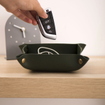 珠宝托盘厂家-定制LOGO PU皮革钥匙硬币整理器礼品