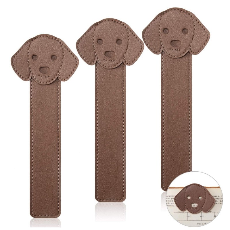 Bookmark Supplier - Hard Wearing PU Leather Dog Shape Page Marker Gift
