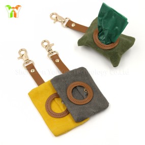 Pet Waste Bag Holder Factory - Custom Waxed Canvas Dispenser With Snap hook