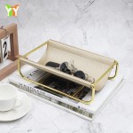 储物托盘供应商-厂家批发奢华金属PU皮革装饰
