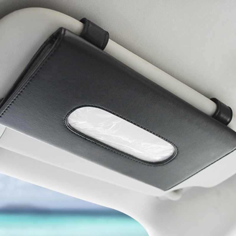 Car Tissue Holder Supplier - PU Leather Visor Box Backseat Case Tools