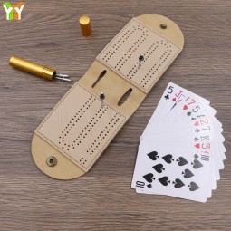 Cribbage Scoreboard Manufacturer - Portable Durable PU Leather Card Game