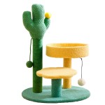 Cat Climbing Tree Manufacturer - Plush Fleece Cactus Dangling Ball Toy