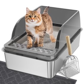 不锈钢猫砂盆供应商-批发防尿漏超大