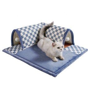 Cat Cave Bed Manufacturer - Cute L Shape Tunnel Playground Soft Plush Washable