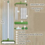 粘毛器供应商-宽绿色可重复使用便携长柄地毯