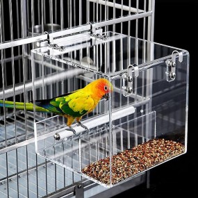 Parrot Feeder Factory - Acrylic Transparent Hanging No Mess Automatic