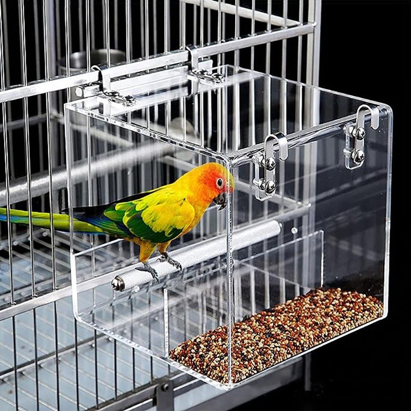 Parrot Feeder Factory - Acrylic Transparent Hanging No Mess Automatic