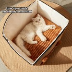 猫窝床厂家-卡通风格冬季温暖折叠舒适柔软