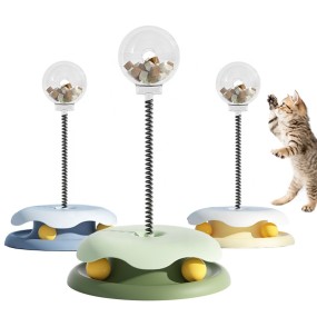 Cat Puzzle Feeder Supplier - Kitty Spring Treat Ball Slow Feeder Turntable