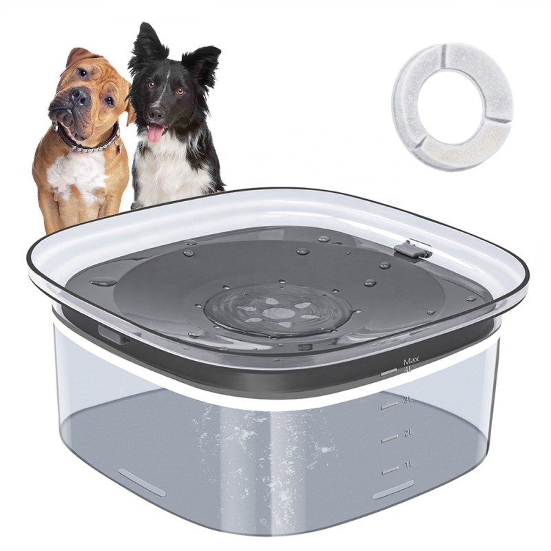 Portable Water Bowl Supplier - 4L Visible Level Transparent Plastic No Spill