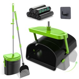 Pet Waste Scoop Supplier - Outdoor XL Long Handle Swivel Bin Rake